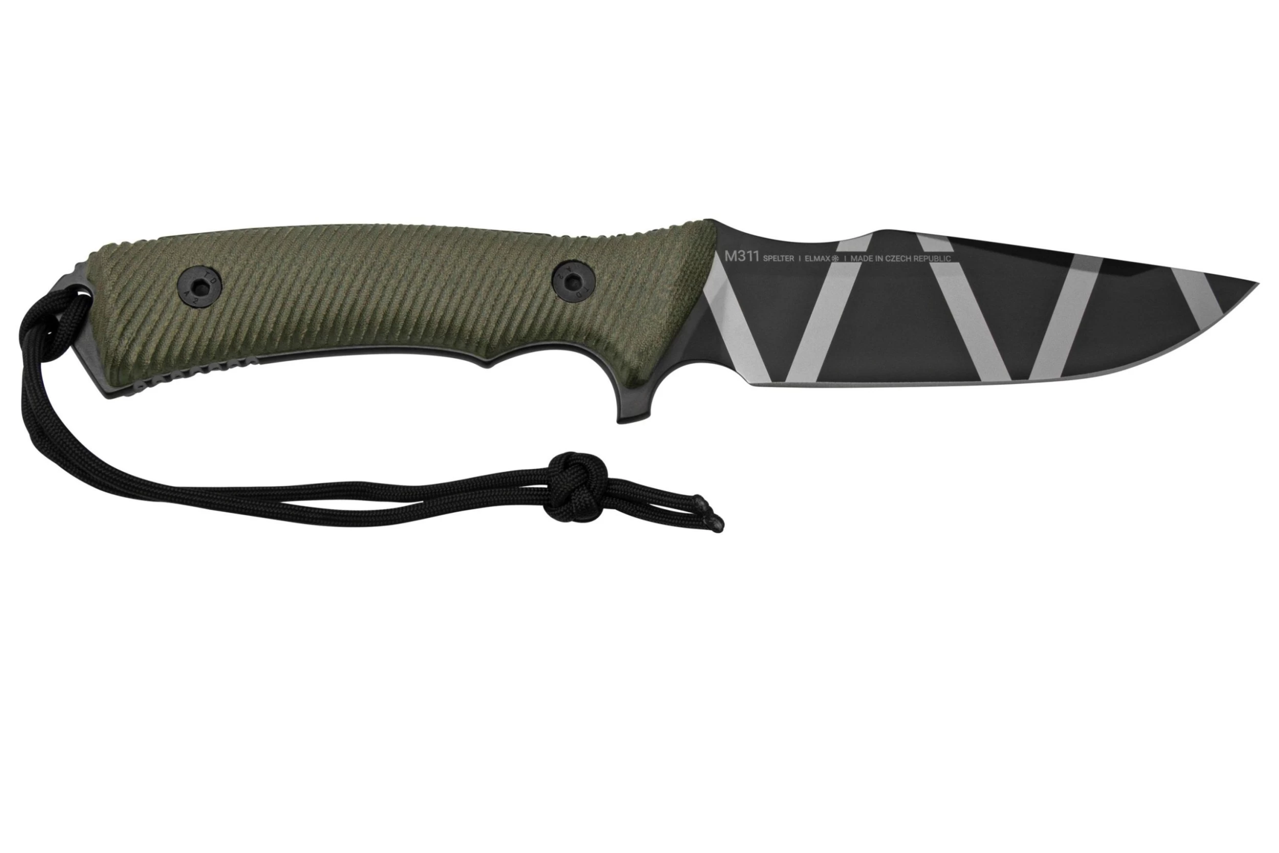 ANV Knives M311 SPELTER DLC Camo Elmax, Olive Micarta Handle, Black Kydex Sheath, Cuchillo De Supervivencia - Imagen 2