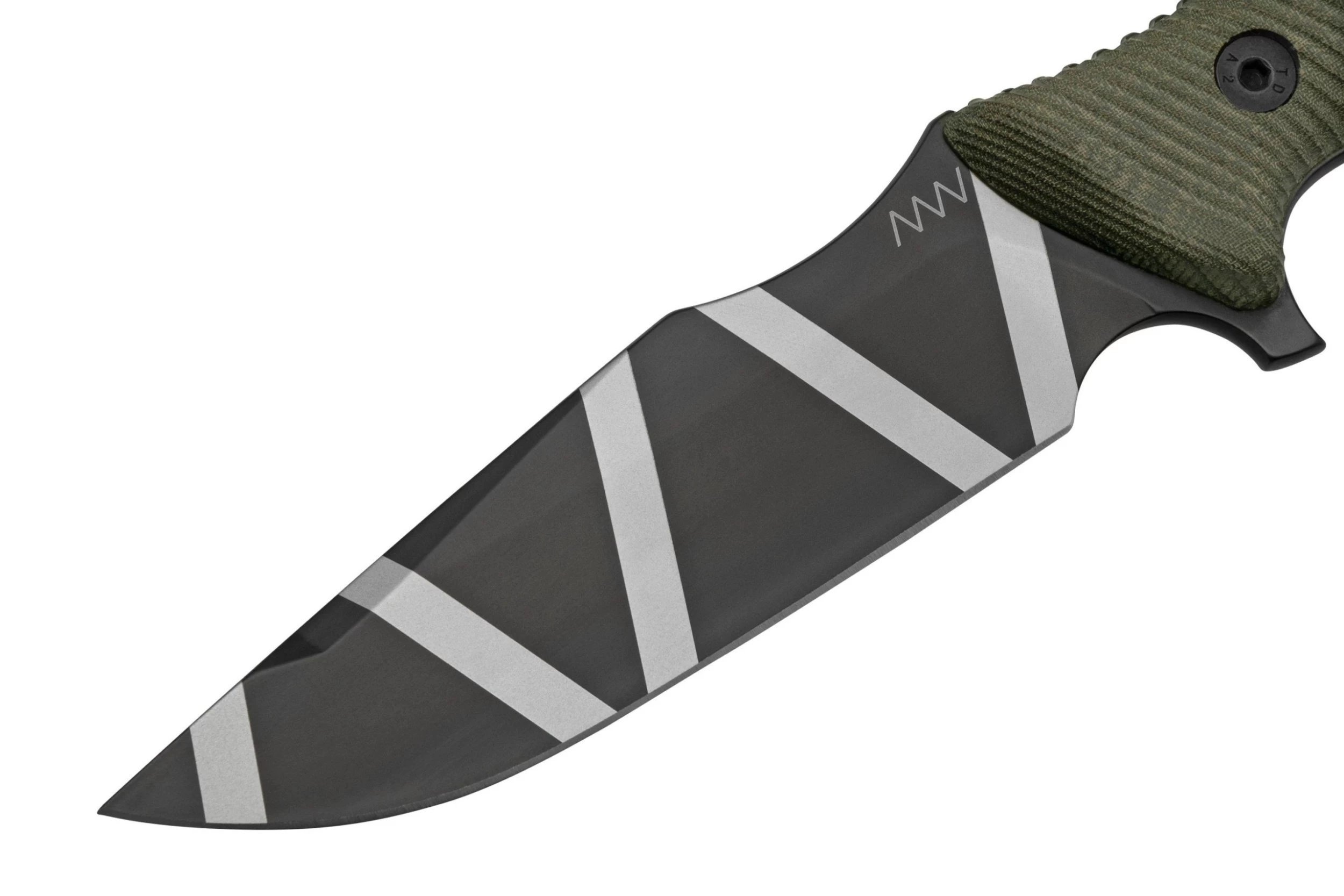 ANV Knives M311 SPELTER DLC Camo Elmax, Olive Micarta Handle, Black Kydex Sheath, Cuchillo De Supervivencia - Imagen 3