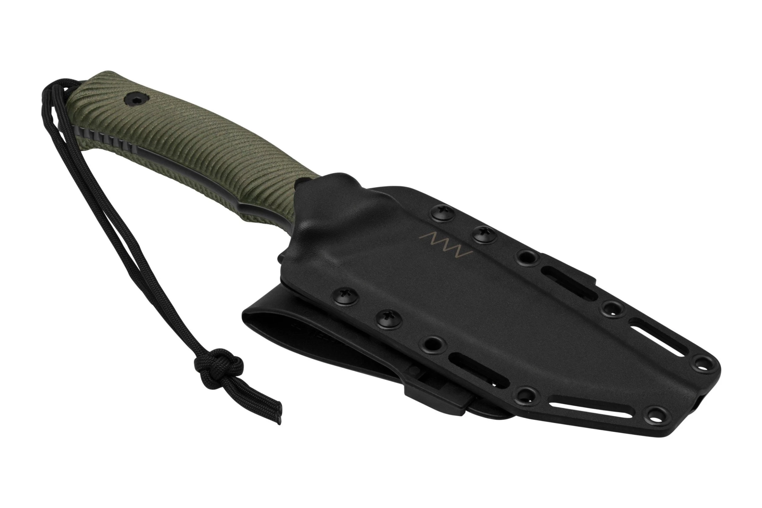 ANV Knives M311 SPELTER DLC Camo Elmax, Olive Micarta Handle, Black Kydex Sheath, Cuchillo De Supervivencia - Imagen 6