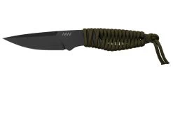ANV Knives P100 Sleipner Cerakote, Olive Paracord, P100-039, Black Kydex Sheath, Cuchillo De Cuello