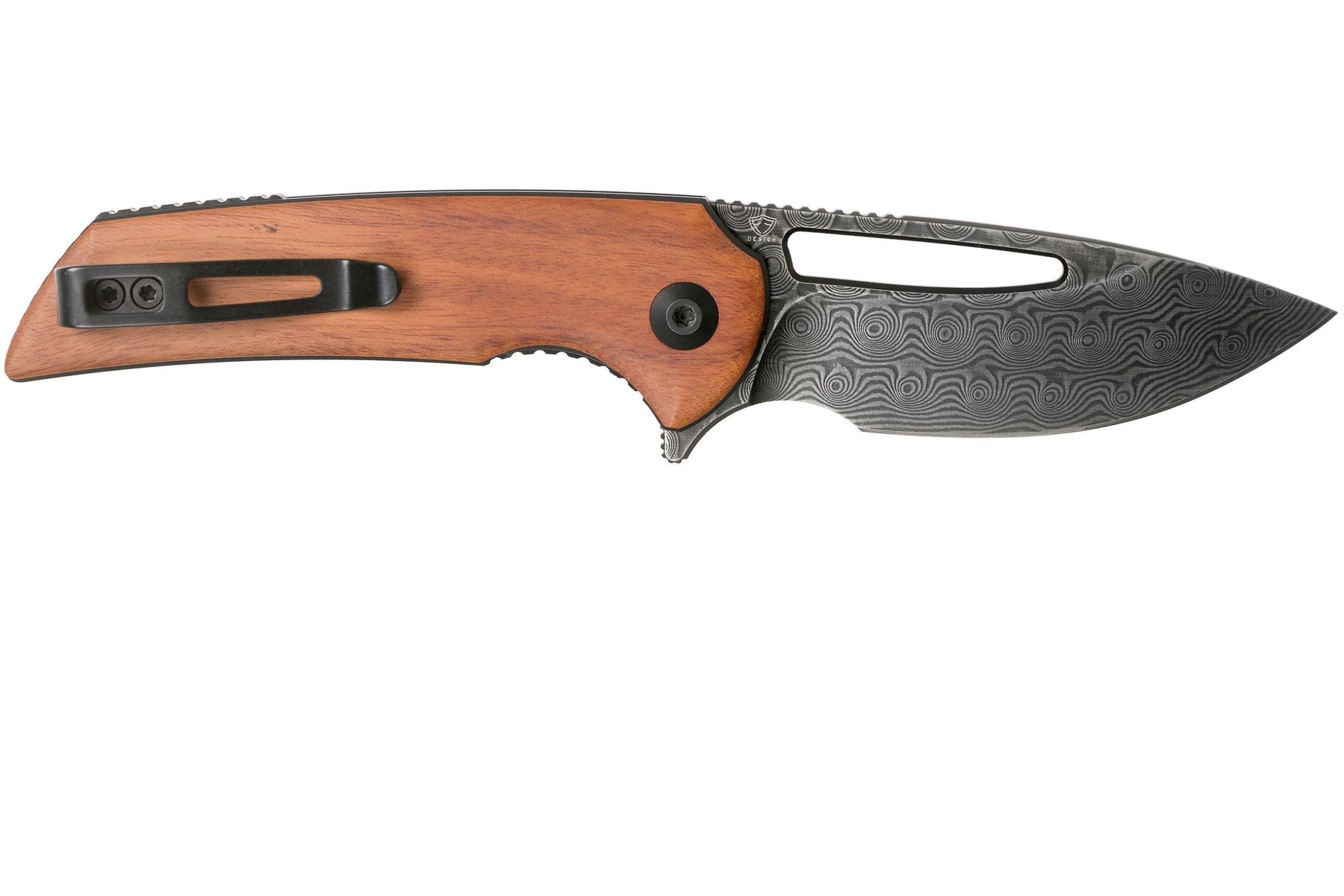 Civivi Odium C2010DS-1 Damascus, Cuibourtia Wood Navaja, Ferrum Forge Design - Imagen 2