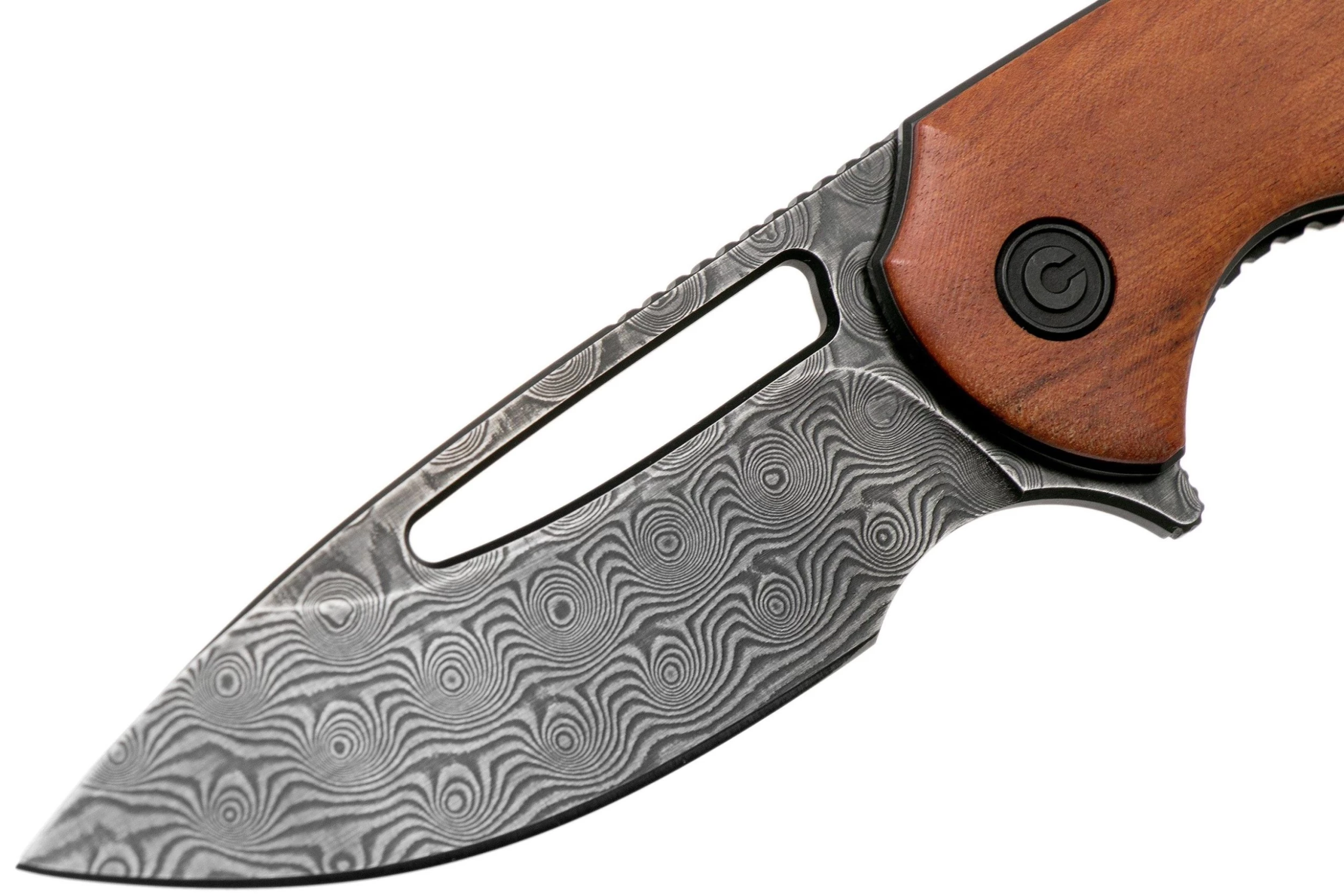 Civivi Odium C2010DS-1 Damascus, Cuibourtia Wood Navaja, Ferrum Forge Design - Imagen 3