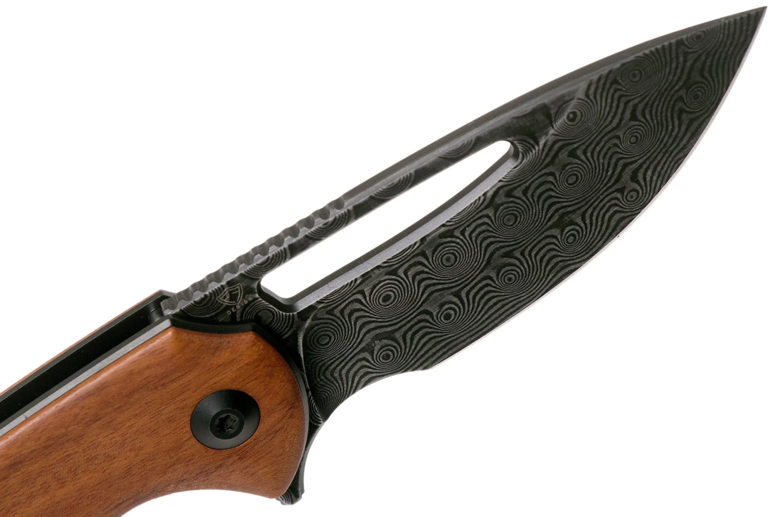 Civivi Odium C2010DS-1 Damascus, Cuibourtia Wood Navaja, Ferrum Forge Design - Imagen 6