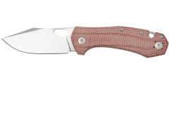 GiantMouse ACE Atelier, Elmax Stonewashed, Red Canvas Micarta Navaja