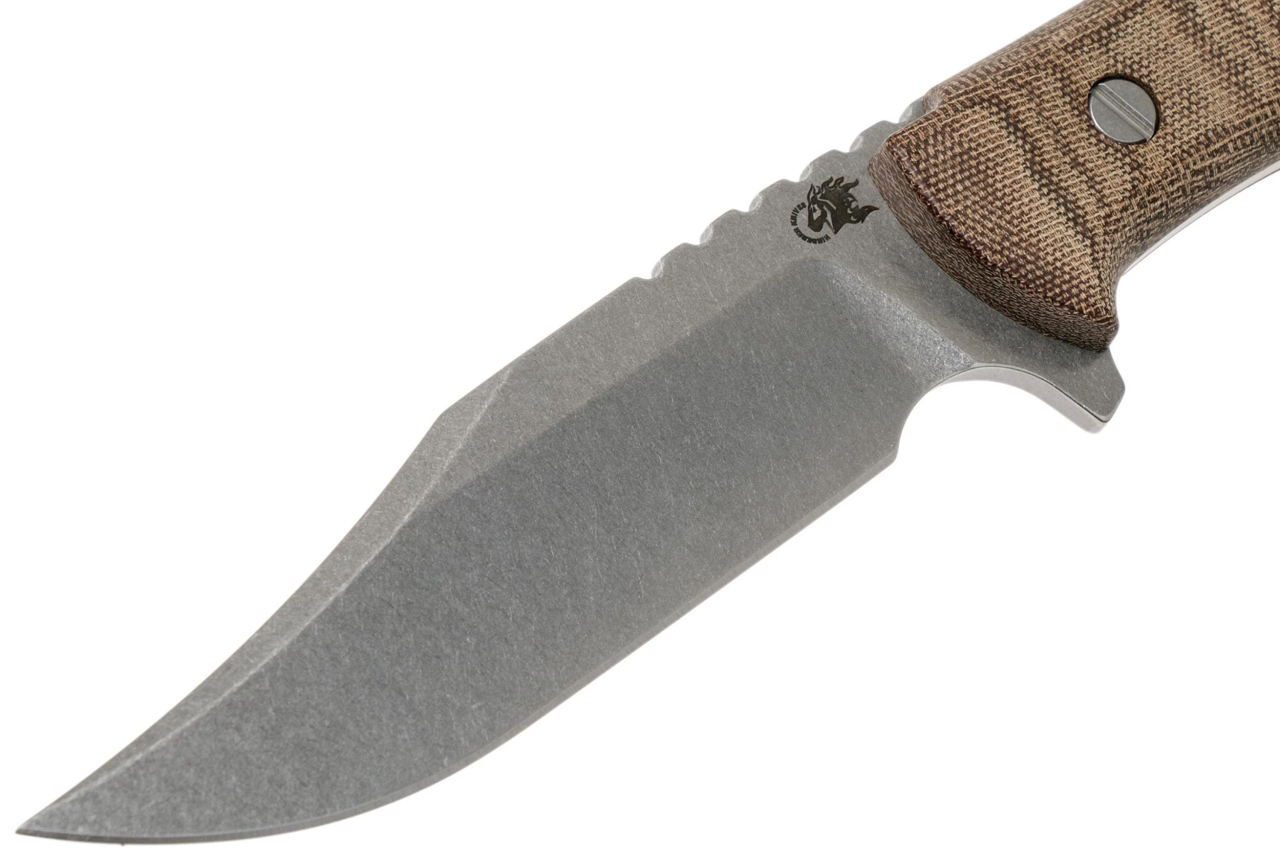 Rick Hinderer Ranch Bowie Natural Canvas Micarta, Stonewashed, Cuchillo Bowie - Imagen 3