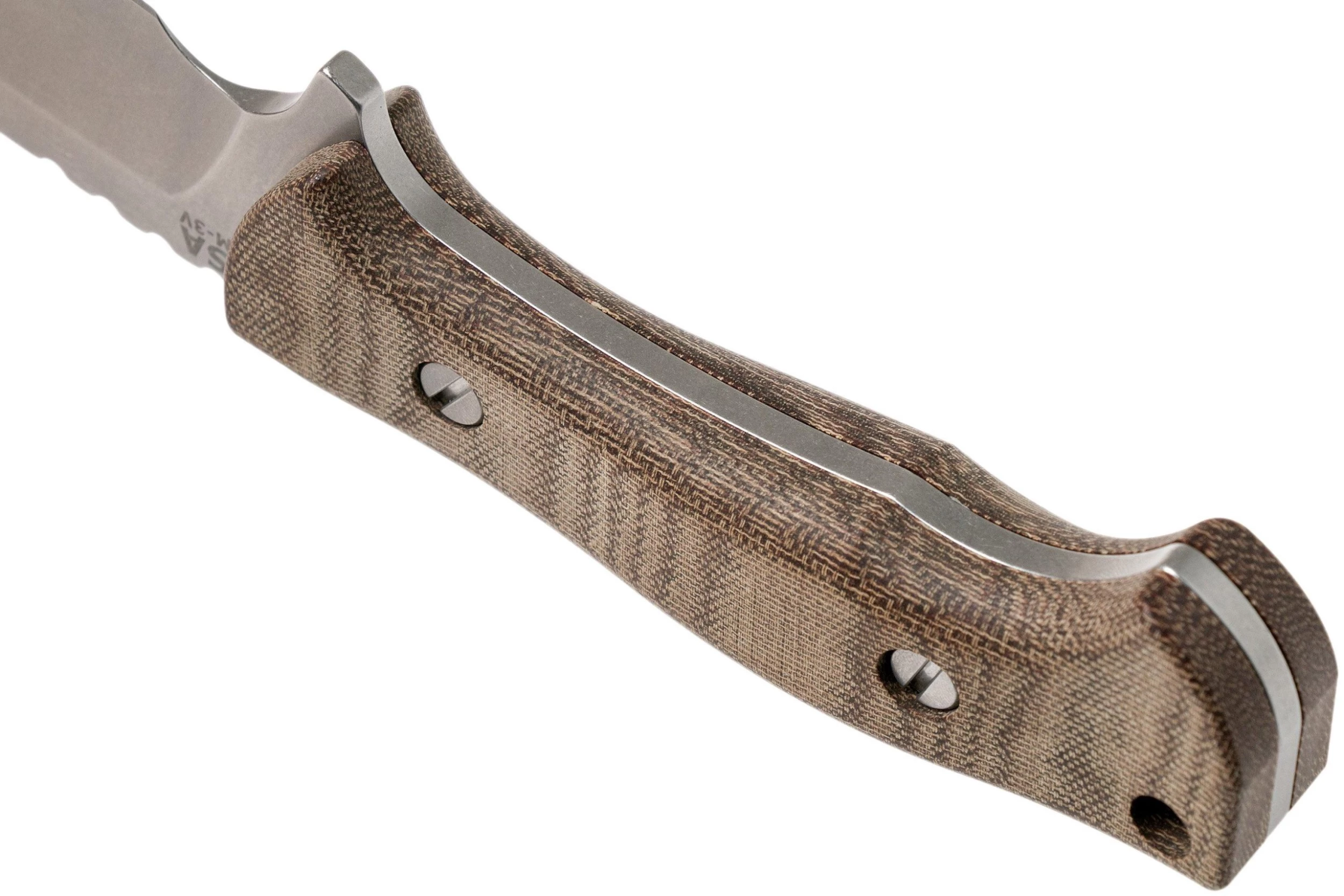 Rick Hinderer Ranch Bowie Natural Canvas Micarta, Stonewashed, Cuchillo Bowie - Imagen 4