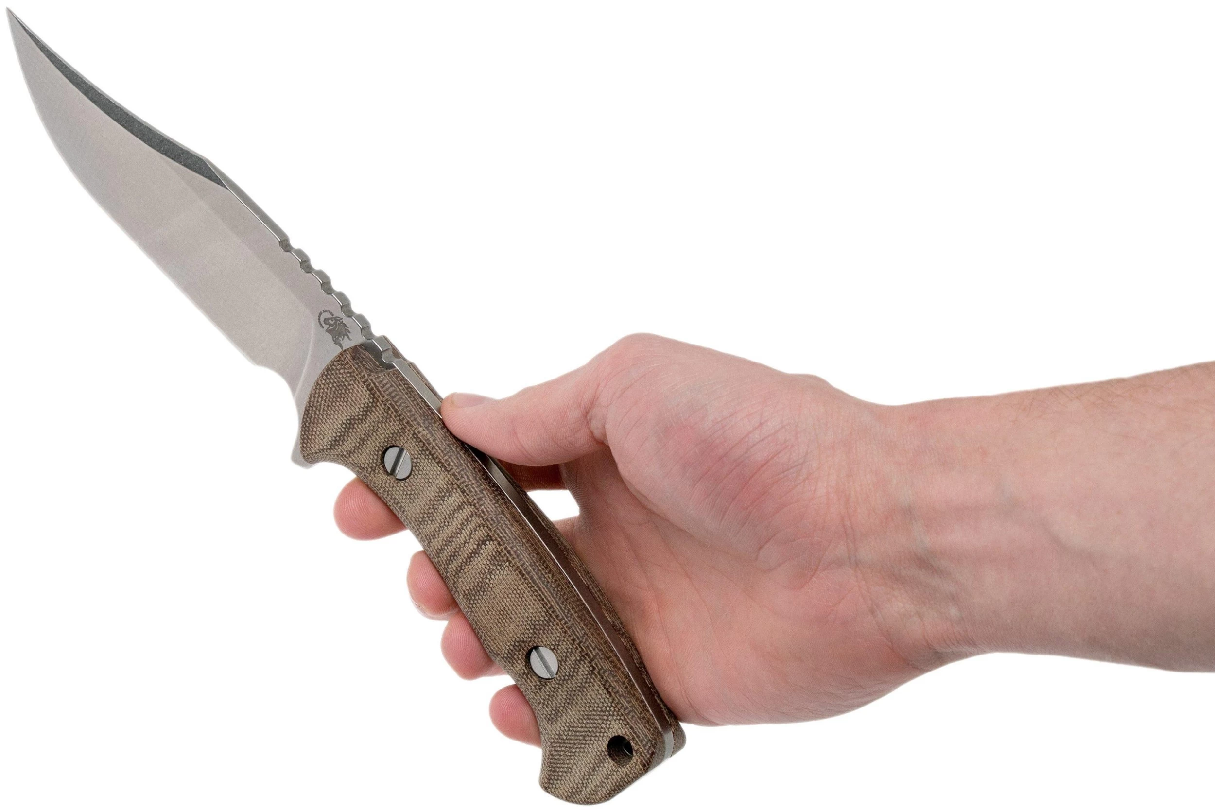 Rick Hinderer Ranch Bowie Natural Canvas Micarta, Stonewashed, Cuchillo Bowie - Imagen 6