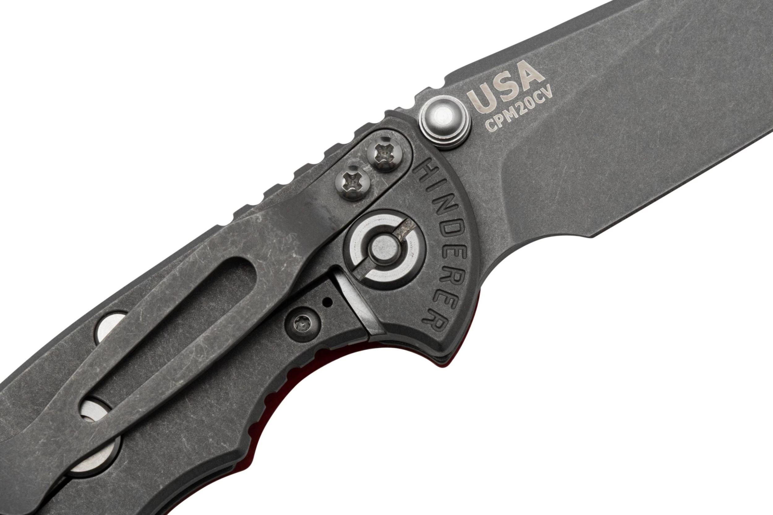 Rick Hinderer XM18 3.0” Slicer Non-Flipper CPM 20CV Red G10 Navaja - Imagen 3