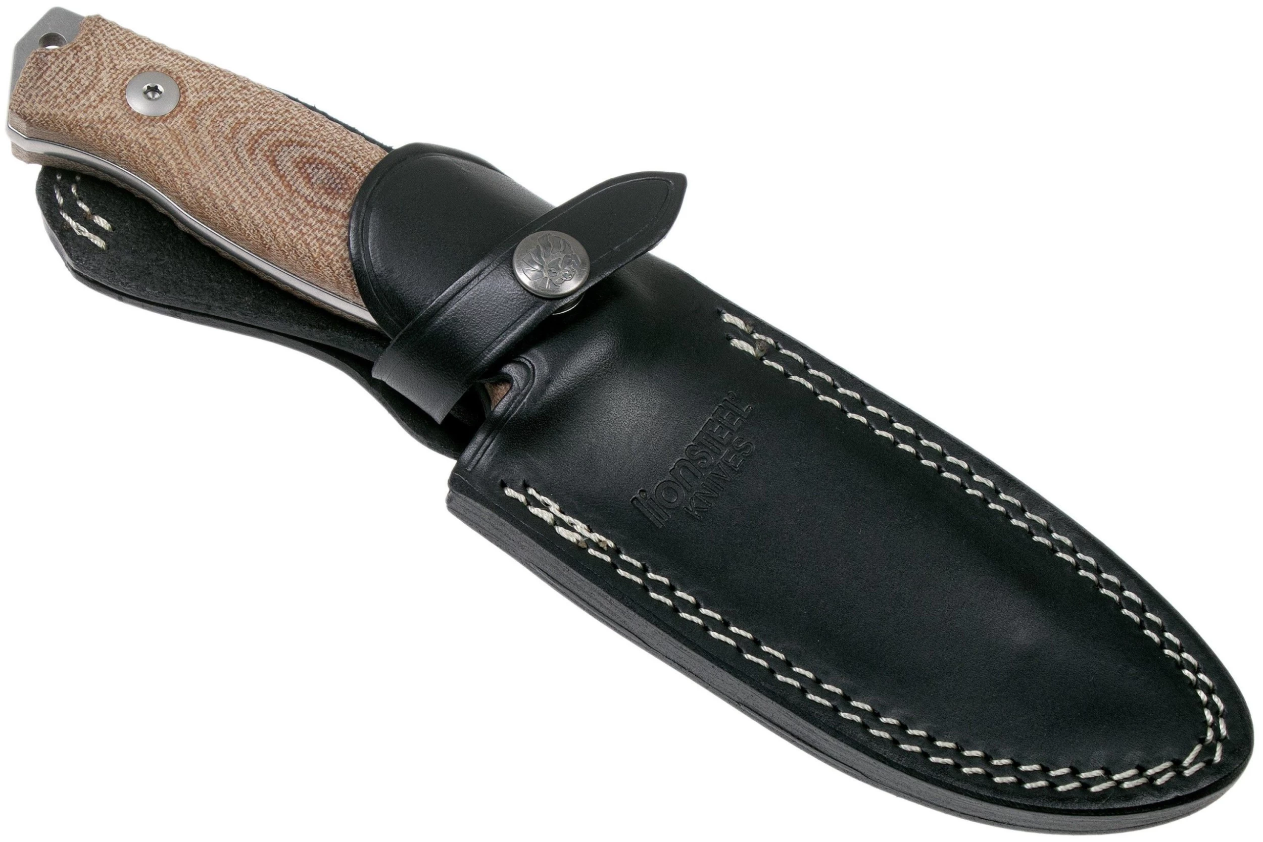 LionSteel M5 CPM 3V, Natural Canvas Micarta, Knivesandtools Exclusive Cuchillo De Supervivencia - Imagen 6