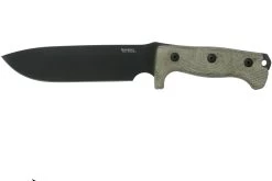 LionSteel M7B CVG Black, Green Canvas Micarta Cuchillo Fijo, Molletta Design