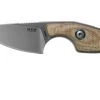 MKM Mikro 1 Drop, Stonewashed Natural Canvas Micarta Cuchillo De Cuello, Jesper Voxnaes Design