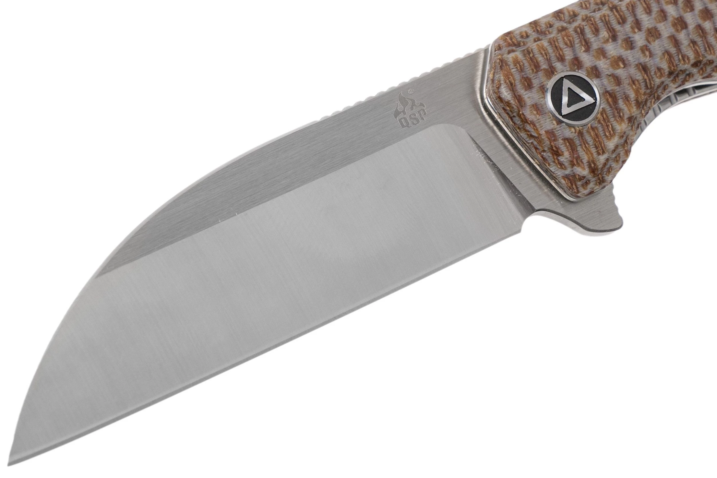 QSP Knife Pelican QS118-A2 Satin, Textured Brown Micarta Navaja - Imagen 3