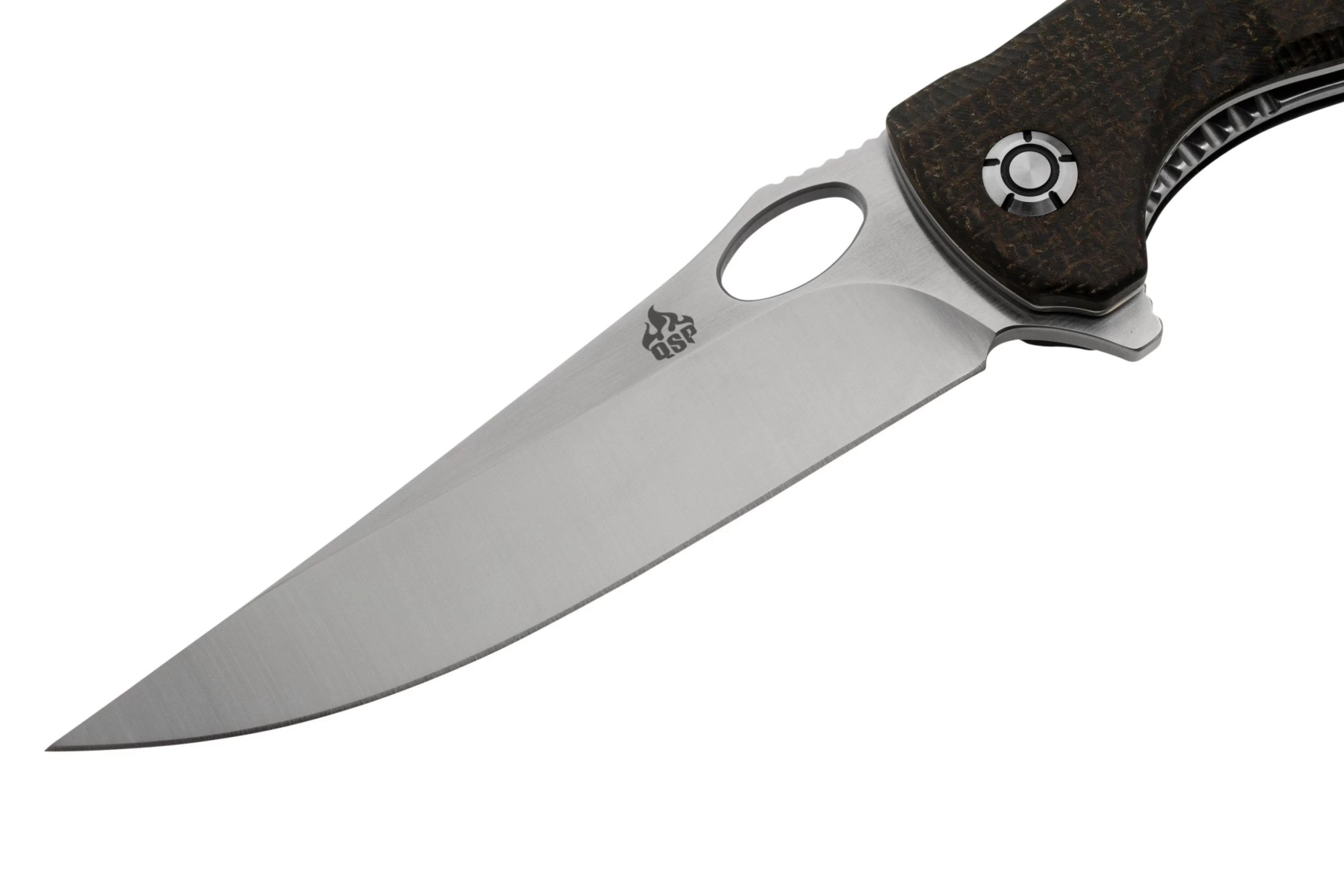 QSP Knife Gavial, QS126-D1 Satin D2, Dark Brown Micarta Navaja - Imagen 3