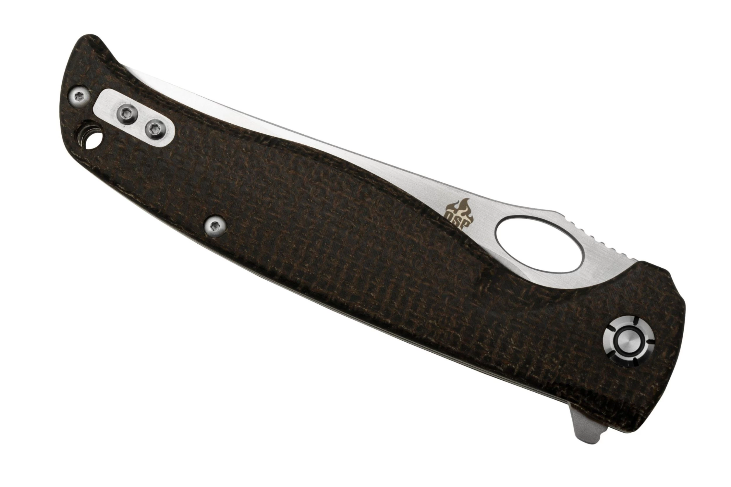 QSP Knife Gavial, QS126-D1 Satin D2, Dark Brown Micarta Navaja - Imagen 6