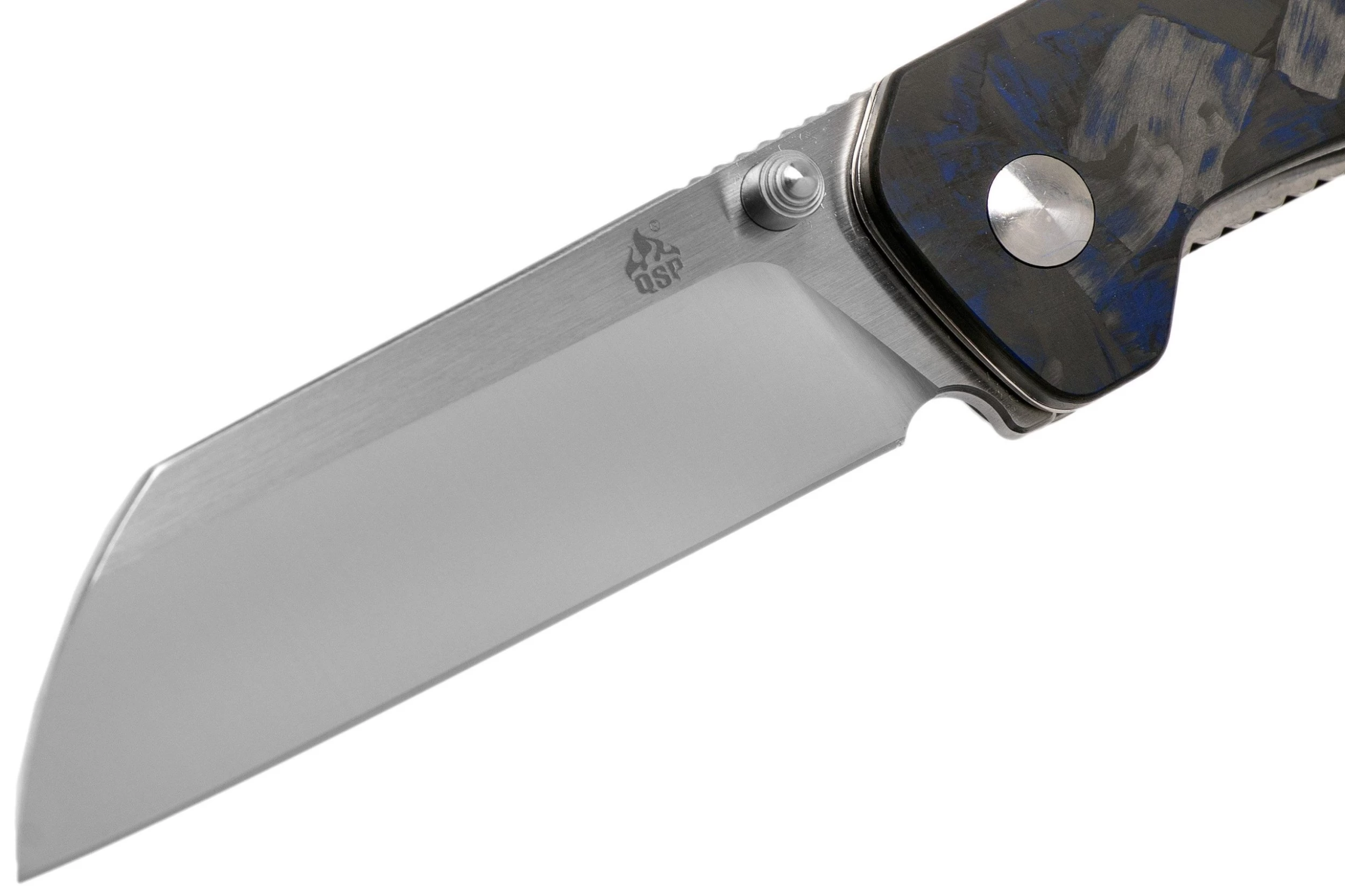 QSP Knife Penguin QS130-TBL Blue Shredded Carbon Fibre G10, Satin, Navaja - Imagen 3