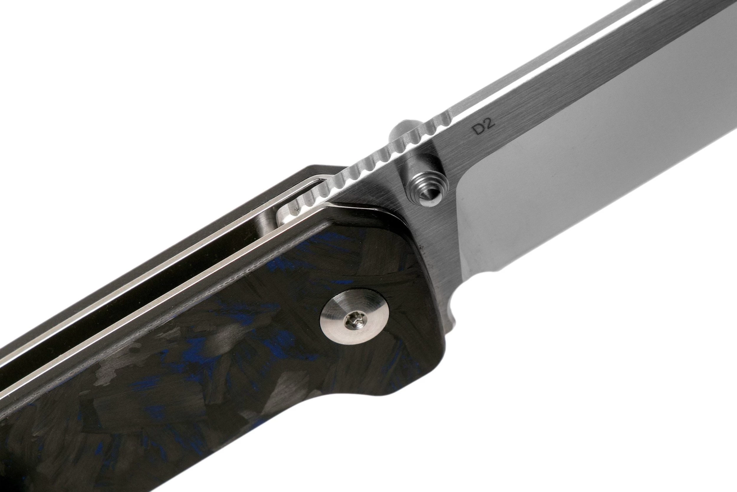 QSP Knife Penguin QS130-TBL Blue Shredded Carbon Fibre G10, Satin, Navaja - Imagen 6