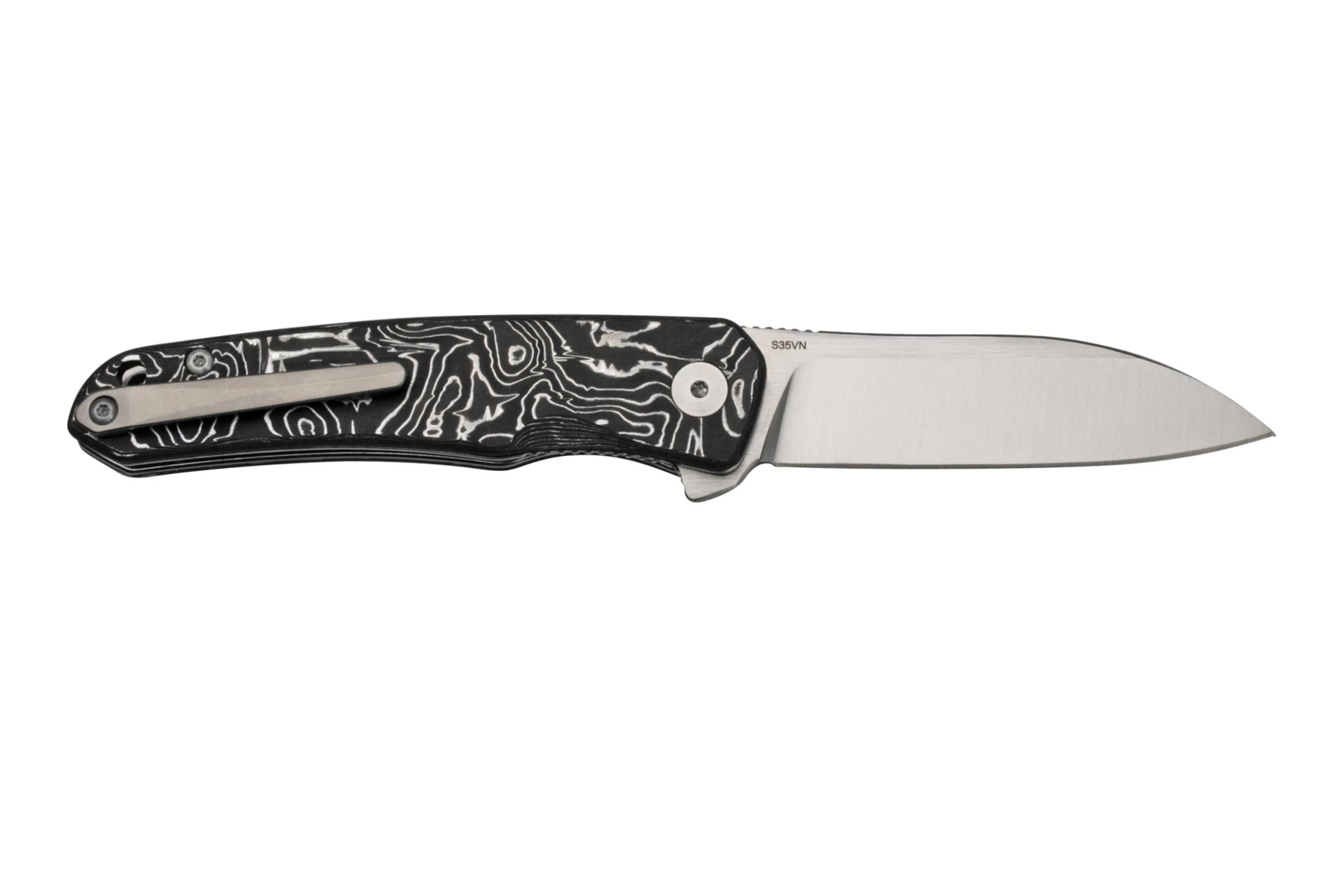 QSP Knife Otter QS140-A1 Satin, Aluminum Foil Carbonfiber Navaja - Imagen 2
