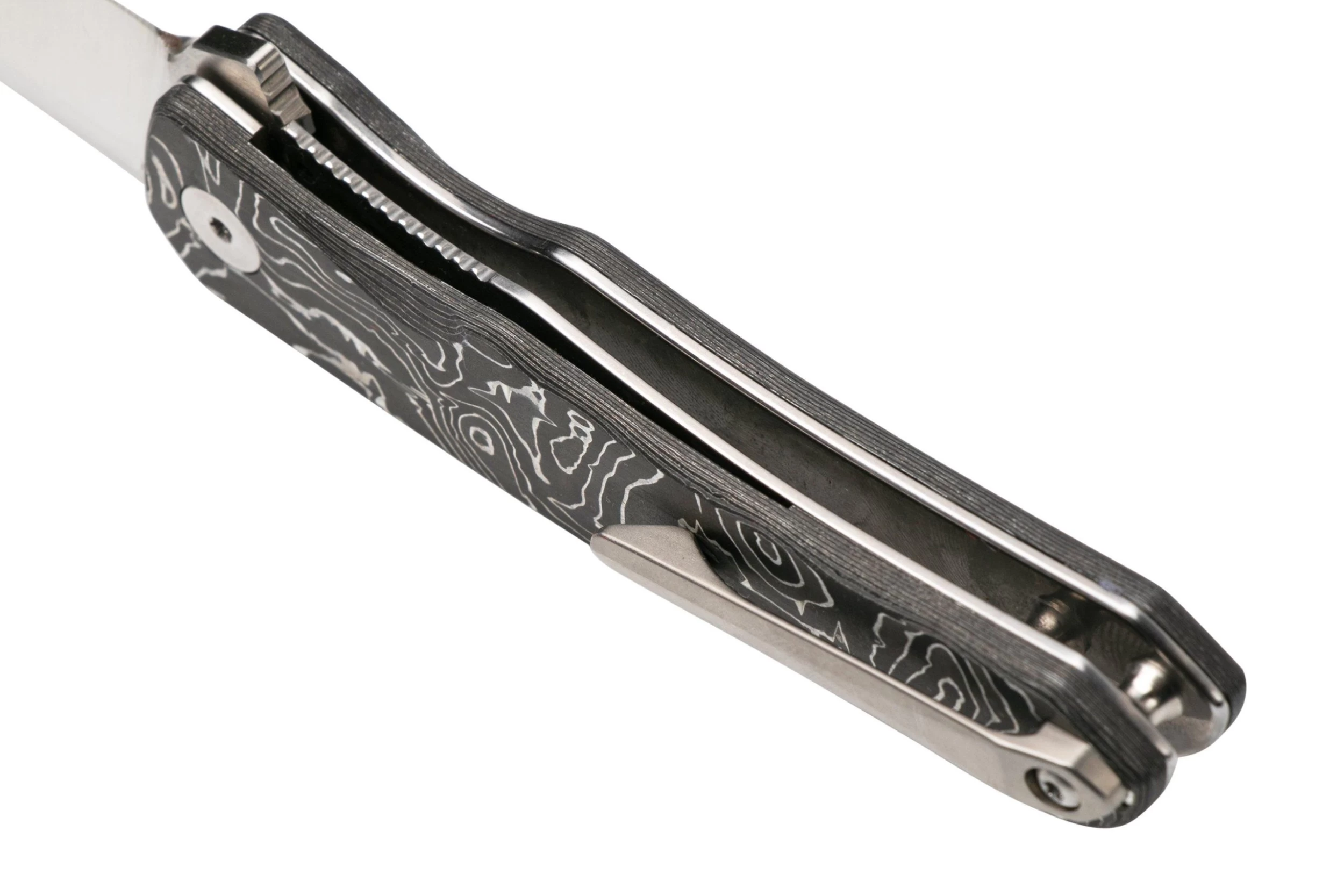 QSP Knife Otter QS140-A1 Satin, Aluminum Foil Carbonfiber Navaja - Imagen 5