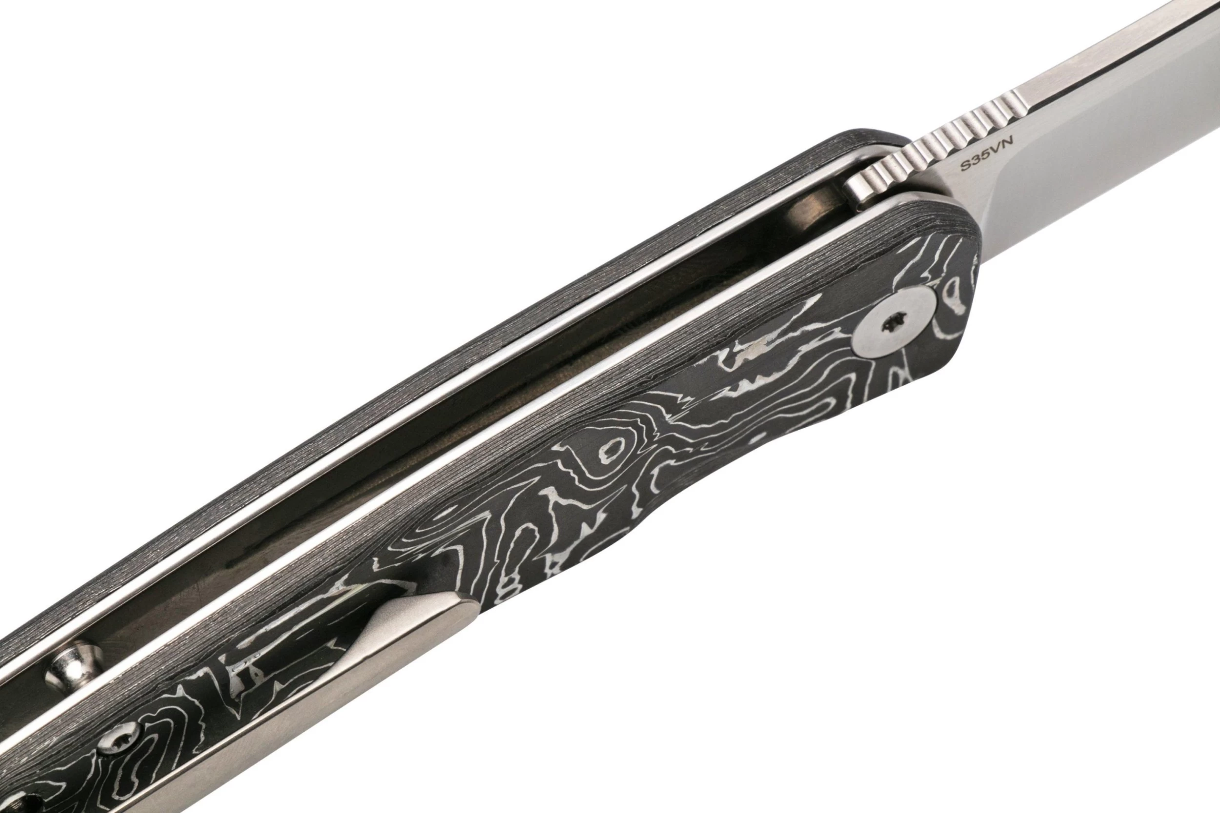 QSP Knife Otter QS140-A1 Satin, Aluminum Foil Carbonfiber Navaja - Imagen 6