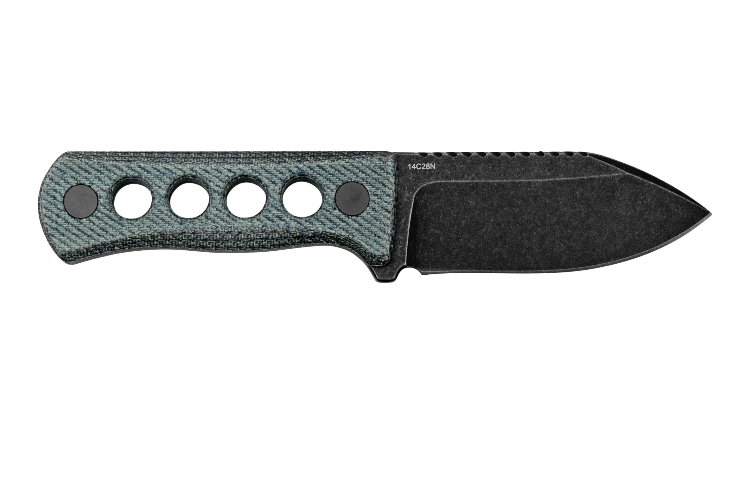 QSP Knife Canary QS141-D2 Blackwashed, Denim Micarta, Cuchillo De Cuello - Imagen 2