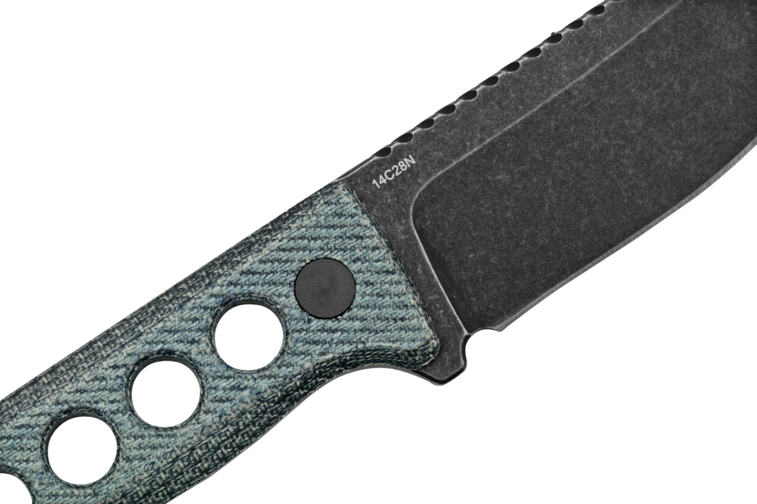 QSP Knife Canary QS141-D2 Blackwashed, Denim Micarta, Cuchillo De Cuello - Imagen 5
