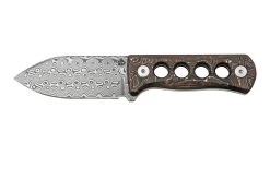 QSP Knife Canary QS141-F Damascus, Copper Foil Carbon Fibre, Cuchillo De Cuello