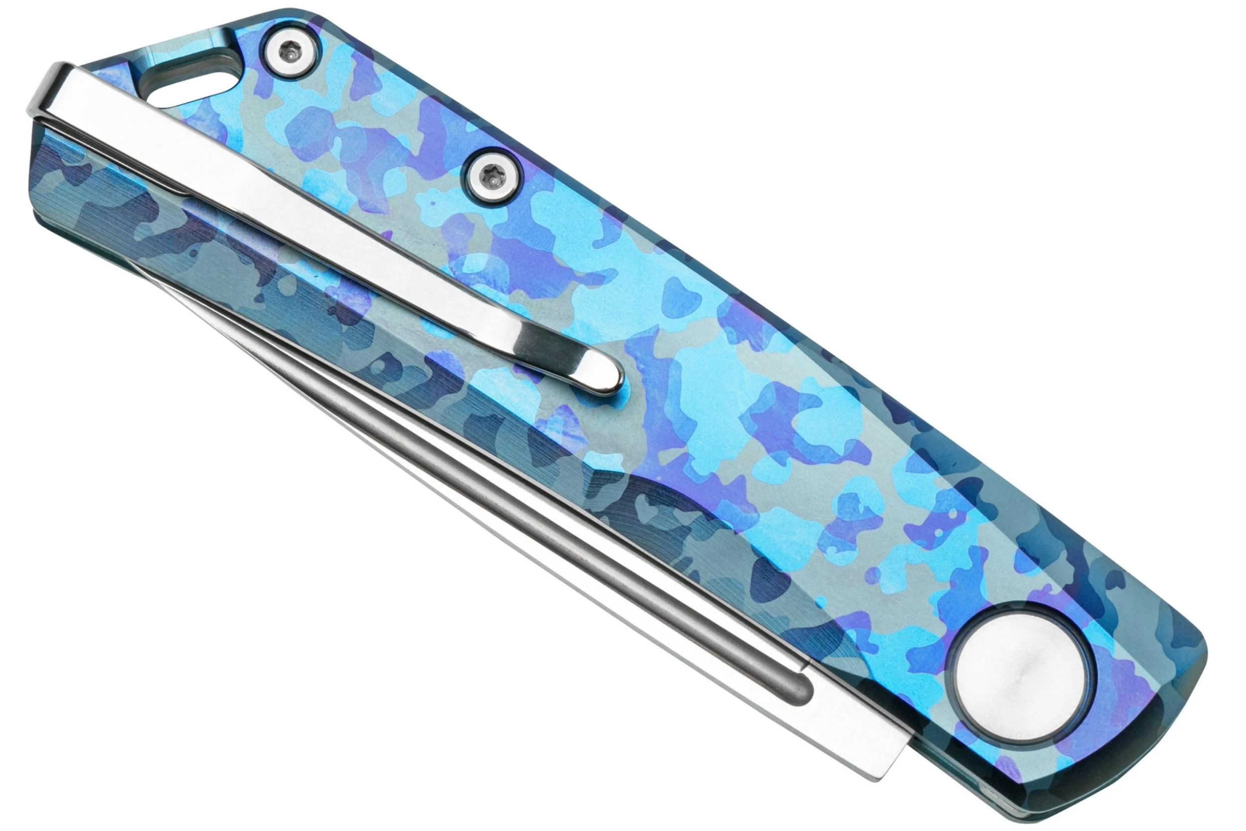 Real Steel Luna, Titanium Blue Camo 7001TC-BC Navaja Slipjoint - Imagen 4